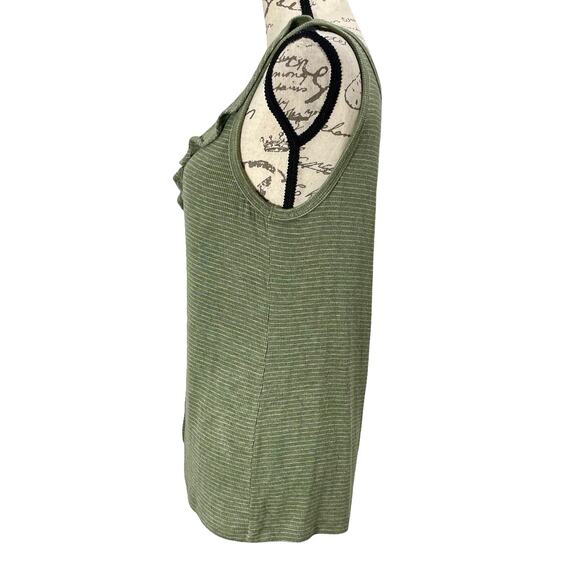 Cabi Wink Tank Top Olive Green Striped Knit Sleeveless Boho Sz Small - Picture 3 of 6